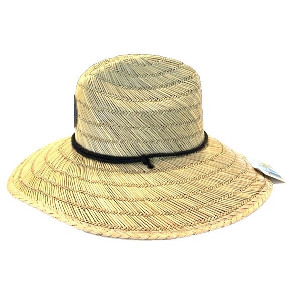 Panama Jack Rush Straw Lifeguard Sun Hat 4" Bound Big Brim Chin Cord Sz Lg NWT - Picture 4 of 10